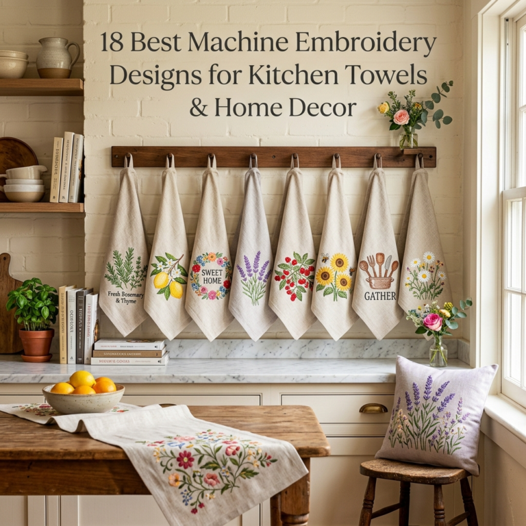 Best Machine Embroidery Designs for Kitchen Towels & Home Decor